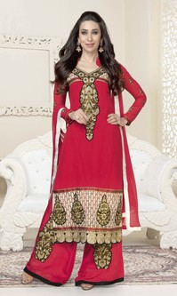 Karisma Kapoor Red Georgette Plazo Suit (Karishma 7 - 5151)